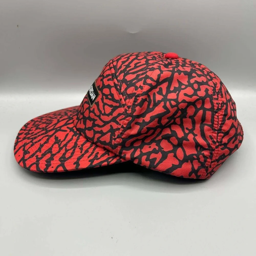 Air Jordan 5 Panel Hat‎ Men Red Cement Elephant Jumpman Strap Back Cap